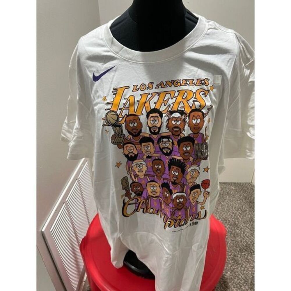 Men's Los Angeles Lakers Nike White 2020 NBA Finals Champions Celebration Roster